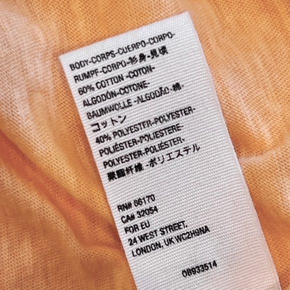 Free People Betty Long Sleeve Tops Women’s Orange Scoop Neck Pullover Size Small - Picture 10 of 12